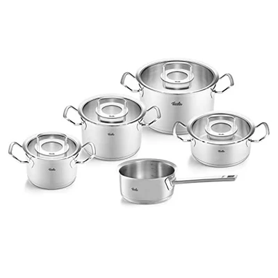 Abbildung von Fissler Topf Set &quot;Original Profi Collection&quot;, Edelstahl 18/10, (Set, 5 tlg., Kochtopf 16/20/24 + Bratentopf 20cm Stielkasserolle 16cm oD), Made in Germany