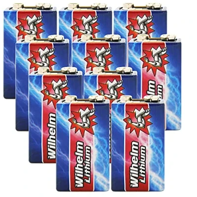 Abbildung von 10 x Wilhelm Lithium 9V Block Batterie Rauchmelder 6LR61 9 Volt Batterien