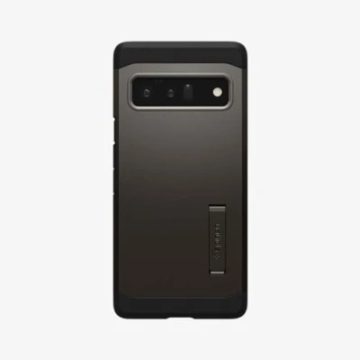 Abbildung von Google Pixel 6 Pro Hülle Kunststoff Spigen Hard Case/Backcover Handyhülle Grau Shockproof/Stoßfest