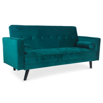 Abbildung von Menzzo Slow Schlafsofa, Velours, Grün, 186