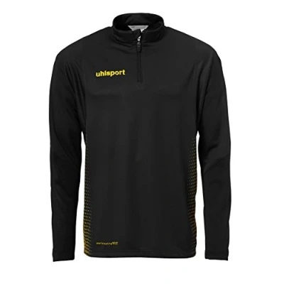 Abbildung von uhlsport Kinder Score 1/4 Zip Top Langarmshirt, schwarz/Fluo gelb, 128