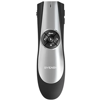 Abbildung von BYEASY Wireless USB 2.4 GHz Presenter präsentationsfernbedienung, PowerPoint Präsentationsstift für die Fernbedienung, 30m Reichweite/PPT Red Pointer Fernbedienung Windows XP/Mac OS/Linux