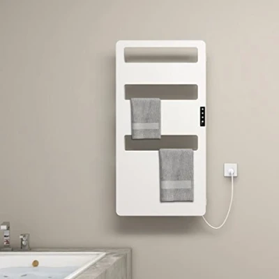 Abbildung von Badheizkörper 90x46CM Bad Heizkörper mit Touchschalter Timer Handtuchhalter Heizung Elektrisch Badezimmer Handtuchwärmer Badheizung Handtuchheizkörper Handtuchtrockner Handtuchheizung Wandmontage