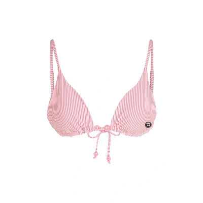 Abbildung von KARL Lagerfeld IKON Striped Bikinitop whitepink stripe, Damen, Größe: Medium, White pink stripe