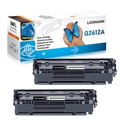 Abbildung von LOSMANN 2X Toner Kompatibel für Q2612A 12A FX9 FX10 CAN703 HP Laserjet 1010 1012 1015 1018 1020 1022 1022N 1022NW 3015 3015AIO 3020 3020AIO 3030 3030AIO 3050 3050Z 3052 3055 M1005MFP M1319FMFP