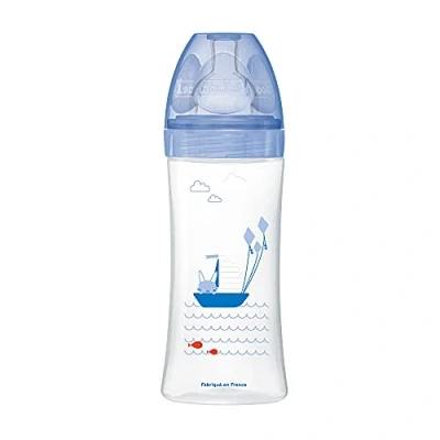 Abbildung von Dodie Babyflasche, Antikolik Sensation+, Meer, 6 Monate, flacher Sauger, Fluss 3, Blau, 330 ml, 1 Stück