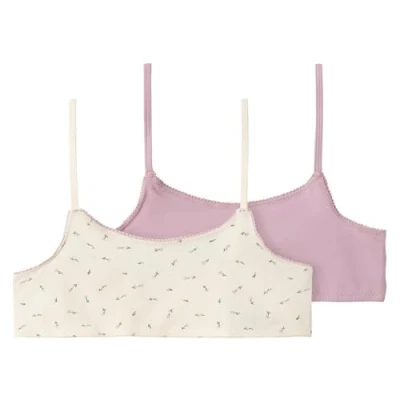 Abbildung von Name it Nkfshort Strap Floral 2 PACK Bustier für Kinder, Größe: 134/140, Buttercream