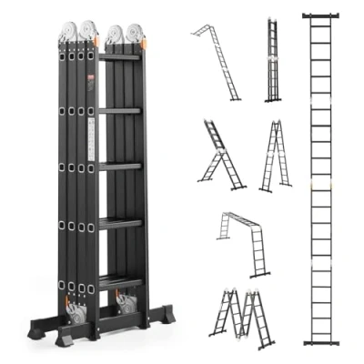 Abbildung von VEVOR Mehrzweckleiter Multifunktionsleiter Leitergerüst 7 in 1 5 Stufen 5800mm
