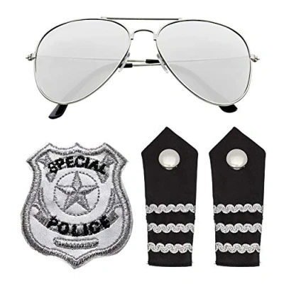 Abbildung von Widdmann Polizei Kostüm Polizist Accessoire Set, Zubehör für den klassichen Cop