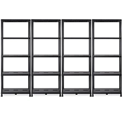 Abbildung von Ondis24 Regal, 4 x Lagerregal, 71 35 180 (H) cm, Steckregal, Kunststoffregal, 15 Zoll Schwerlastregal, bis zu kg belastbar (4 Stück)