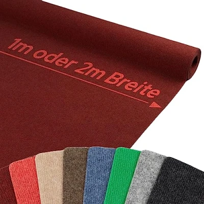 Abbildung von Primaflor Event &amp; Messeteppich RIPS MALTA Rot 200x2600 cm Robuster Nadelfilzteppich mit rutschfester, schalldämmender Oberfläche ideal für den Innenbereich