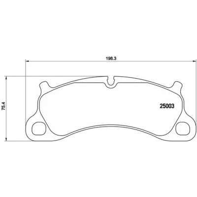 Abbildung von BREMBO P 65 025 Bremsbelagsatz für Verschleißwarnanzeiger vorbereitet ohne Zubehör PORSCHE: 911 Cabrio, Coupe, Boxster Spyder