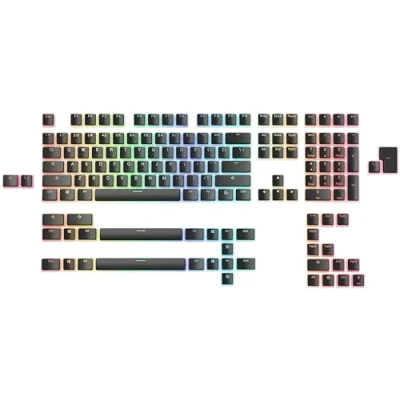 Abbildung von Glorious Gaming 145x Aura Keycaps V2 PBT Pudding Keycaps, RGB freundlich, Material für höhere Haltbarkeit &amp; satten Sound, passt auf jeden MX Style Schaft, US/GB Layout Schwarz