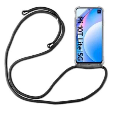 Abbildung von betterfon Xiaomi Mi 10T Lite Handykette Smartphone Halskette Hülle mit Band Schnur Case zum Umhängen Handyhülle Kordel für Schwarz