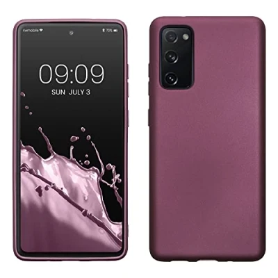 Abbildung von kwmobile Case kompatibel mit Samsung Galaxy S20 FE Hülle Schutzhülle aus Silikon metallisch schimmernd Handyhülle Metallic Lavendel