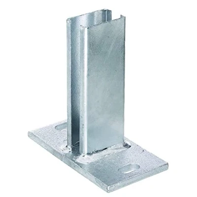 Abbildung von Alberts Pfostenträger, für Zaunpfosten 60x40 mm Doppelstabmatten, Platte 150x80