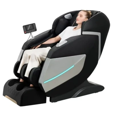 Abbildung von Relaxora Massagesessel 3D Zero Gravity SL Track Ganzkörper Shiatsu Massage mit Fußrollen Bluetooth Wärmetherapie Wadenknetmassage Airbag Stretch (Schwarz)