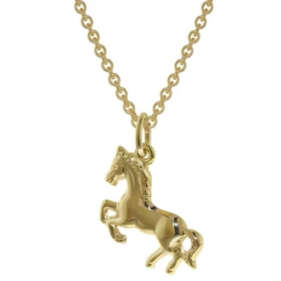 Abbildung von trendor Kette mit Anhänger Pferd Gold 333 plattierter für