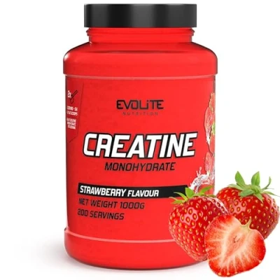 Abbildung von Creatin Monohydrat 1kg Taurin Kreatin Pulver, Pre Workout 200 Portionen Perfekt Löslich, Vegan, 6 Monate Vorrat Evolite Nutrition