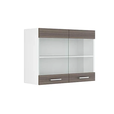 Abbildung von Vicco Glashängeschrank R Line, Grau/Weiß, 80 cm