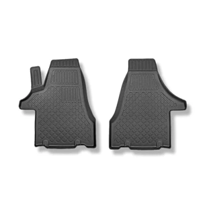 Abbildung von Mossa TPE Fußmatten Auto kompatibel mit Volkswagen Transporter T5, T6 Van (2003 ) schwarz Automatten Autoteppiche G