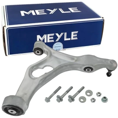 Abbildung von MEYLE 116 050 0097/S Querlenker ORIGINAL Quality mit Zubehör Trag /Führungsgelenk, Gummilager Vorderachse rechts, unten Aluminium