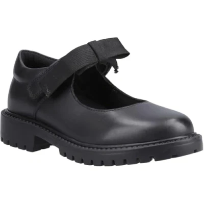 Abbildung von Hush Puppies Astrid Schleife Leder Mädchenschuhe Schwarz