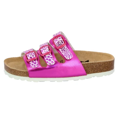 Abbildung von LICO LINE Trendy Pantolette flach für Kinder, Größe: 27, Pink/weiss Schuhe