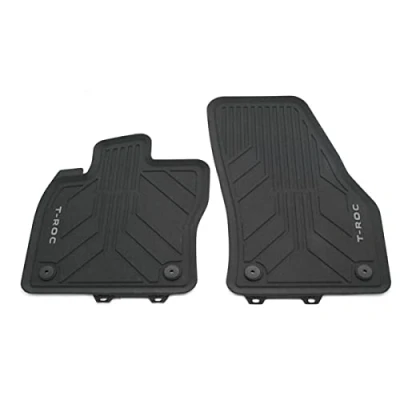 Abbildung von Volkswagen 2GA06150282V Gummi Fußmatten Premium Allwettermatten 2x Gummimatten vorn, schwarz, mit T Roc Schriftzug