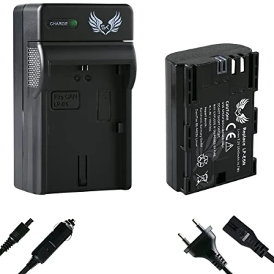 Abbildung von SK Akku Canon LP E6N 2040mAh + Ladegerät E6 E6NH für EOS R Ra R5 R6 R7 5D 5DS 6D 7D Mark I II III IV 60D 70D 80D 90D XC10 XC15
