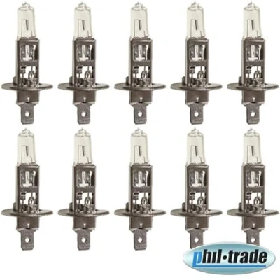 Abbildung von 10x Halogen H1 Scheinwerferlampe Birne 55W 12V Abblendlicht Fernlicht Glühlampen E Prüfzeichen Sockel P14,5s Warm Weiß