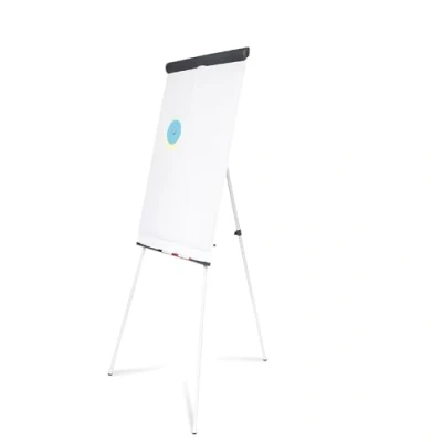 Abbildung von Maul Flipchart MAULstandard 66x97 cm Stabile Magnettafel Mit Dreibein Gestell Stufenlos höhenverstellbar für Papier in verschiedenen Formaten Ablage Marker und Stifte Grau
