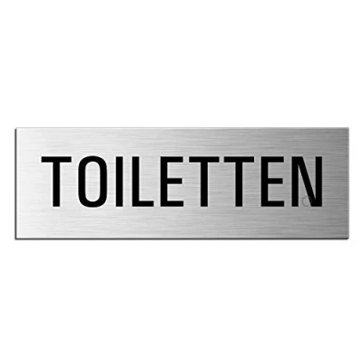 Abbildung von OFFORM DESIGN Schild Toiletten Türschild 240 x 80 mm Aluminiumschild selbstklebend Nr.26026 S