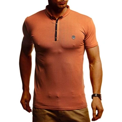 Abbildung von Leif Nelson Sommer Poloshirt Kurzarm Herren T Shirt Kragen (Rot, Größe XXL) Casual Männer Poloshirts lang Baumwolle Polo for Men Tshirt