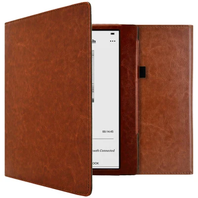 Abbildung von Vegan Leather Klapphülle für das Kobo Elipsa 2E Dunkelbrun
