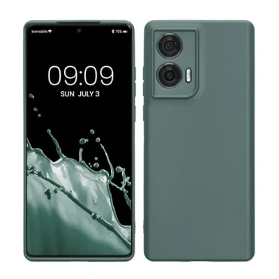 Abbildung von kwmobile Handyhülle kompatibel mit Motorola Edge 50 Fusion Hülle Handy Case aus weichem Silikon in Blaugrün
