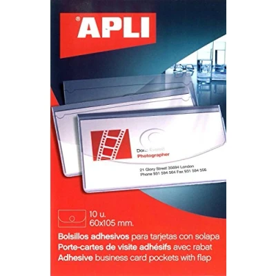 Abbildung von APLI 2579 Kartenhalter, selbstklebend, mit Klappe, 105 x 60 mm, transparent, 10 Stück