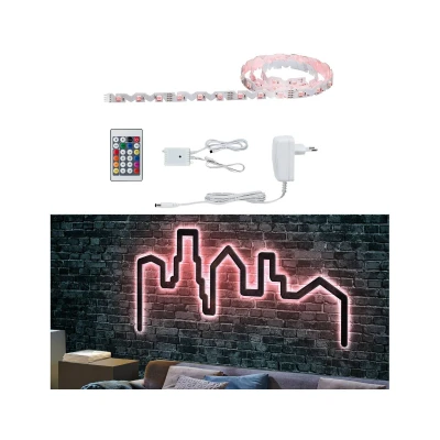 Abbildung von Paulmann 78964 LED Stripe FlexLED 3D Basisset 1,5m RGB incl. 1x11 Watt dimmbar Lichtband Weiß Lichtstreifen Kunststoff Band