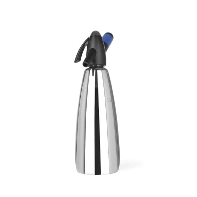 Abbildung von HENDI Soda Siphon 1 Liter Edelstahl ø 10 x 32 cm für Kohlenstoffdioxid Kapseln Sprudelwasser, Gastro Wassersprudler