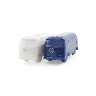 Abbildung von BRISA VW Collection Volkswagen Salz &amp; Pfefferstreuer aus Keramik im T1 Bulli Bus Design 2 teilig (Classic Bus/Weiß Blau)