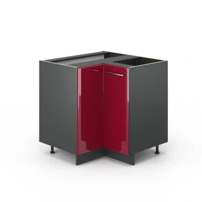 Abbildung von Vicco Eckunterschrank Fame Line, Bordeaux Hochglanz/Anthrazit, 80.5 cm ohne Arbeitsplatte