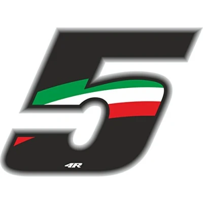 Abbildung von 4R Quattroerre.it 13165 Startnummer 5 Aufkleber für Motorräder, Italien, 100 x 130 mm