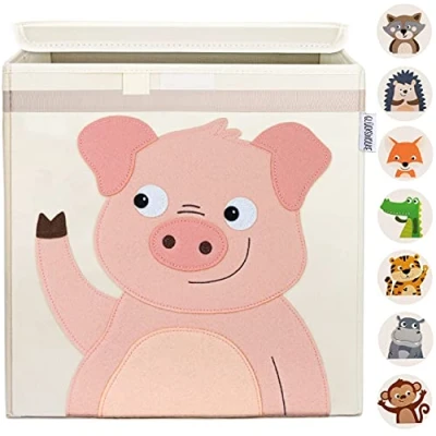 Abbildung von GLÜCKSWOLKE Aufbewahrungsbox Kinder 15 Motive I Spielzeugkiste mit Deckel für Kinderzimmer (Größe 33x33x33), Boxen zur Aufbewahrung im Kallax Regal Kiste Spielzeug