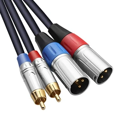 Abbildung von Tisino Dual Cinch auf XLR Kabel, 2 Male HiFi Stereo Audio Verbindung Mikrofonkabel Drahtschnur Pfadkabel 1m