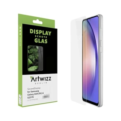 Abbildung von Artwizz SecondDisplay Schutzglas kompatibel mit Galaxy S23 FE &amp; A54 (5G) HD Displayschutz aus Sicherheitsglas, 9H Härte, Hüllenfreundlich