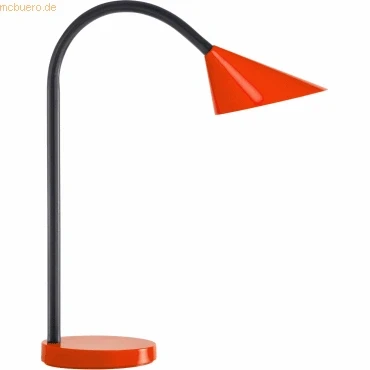 Abbildung von Unilux LED Schreibtischlampe Sol, rot, flexibel biegbarer Arm, 500lm, 3000K, 4W