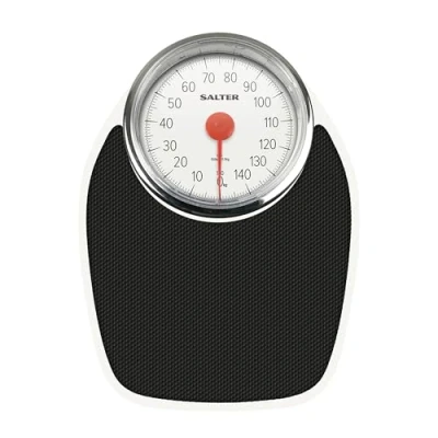 Abbildung von Salter 195 WHKR mechanische Doktorwaage Fitnesswaage, personenwaage, maximale Kapazität von 150 kg, große Trittfläche, großes 18 cm Zifferblatt Badezimmerwaage, gummierte Oberfläche, nur Kilogramm