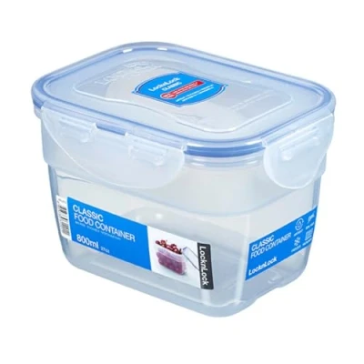 Abbildung von LocknLock Nestable Vorratsdose, 800ml, ineinander stapelbar, 100% luft und wasserdicht, 4fach Verschluss System, Frischhaltedosen für Kühl Gefrierschrank, spülmaschinenfest, BPA frei