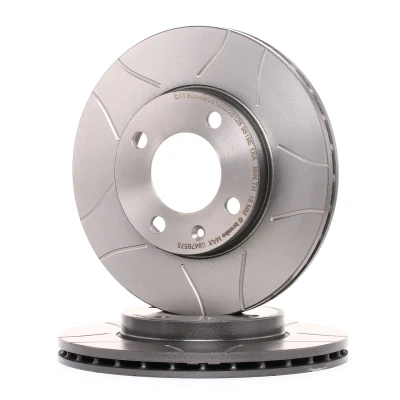 Abbildung von BREMBO MAX LINE 09.4765.75 Bremsscheibe 239 20 4 innenbelüftet, geschlitzt beschichtet mit Schrauben VOLKSWAGEN: GOLF 1 Cabriolet, Jetta 2, 2