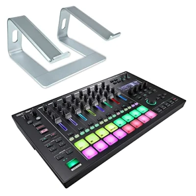 Abbildung von Roland MC 707 Groovebox DJ Mischpult Sequenzer Sampler + keepdrum Laptopständer Silber